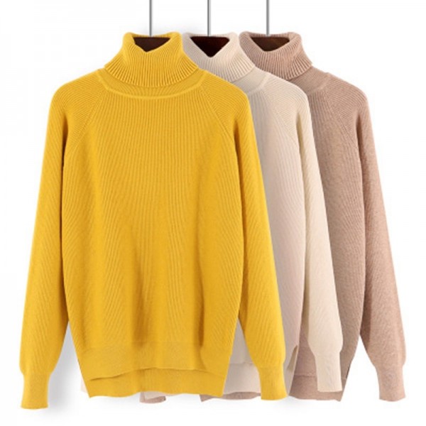 Buy New Korean Style Women Sweaters Chic Knitted Turtleneck .