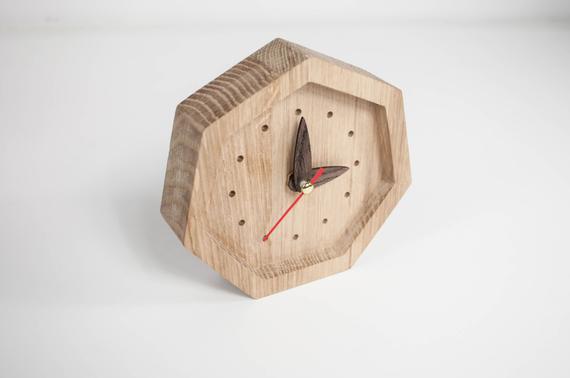Small Wood Desk Clock Wooden Clocks Wooden Clock For Him | Et