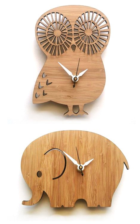 Wooden clocks. | Wooden owl, Owl clock, Diy clock wa