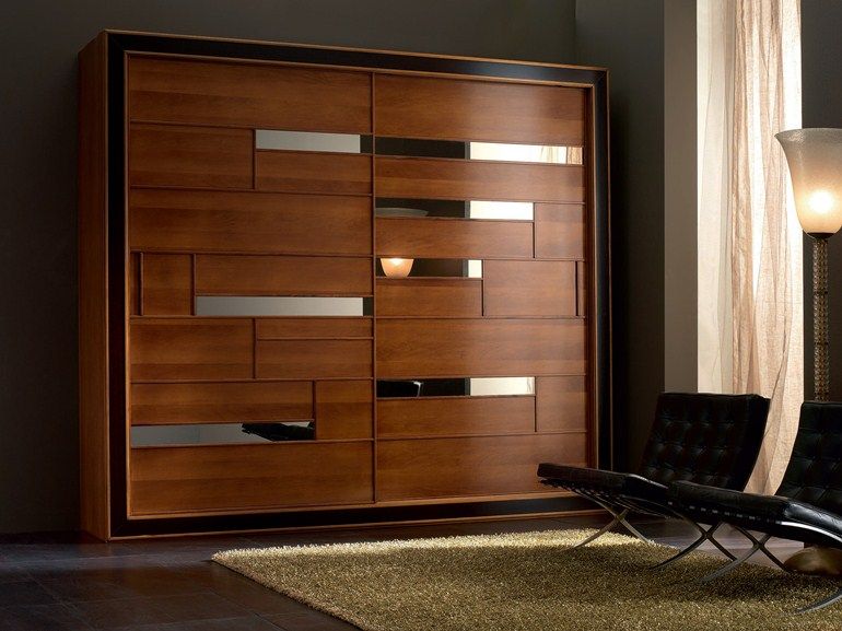 Solid wood wardrobe with sliding doors ELETTRA Night Collection by .