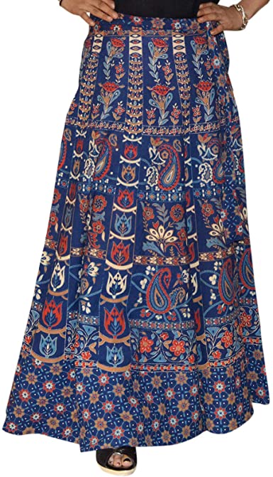 Marusthali Wrap Skirt Printed Cotton Gypsy Sarong Wrap Around .