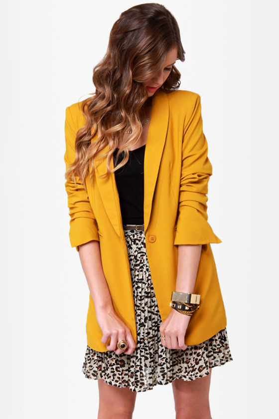 Lovely Yellow Blazer - Yellow Jacket - $51.