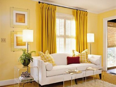 Love The Yellow Curtains On Yellow Walls. (con imágenes) | Sala de .