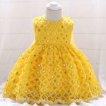 Baby Girl Dress Yellow Sequin Beaded Stunning Pageant Dress Prom .