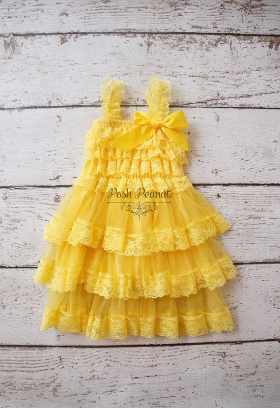 Flower Girl Dresses - Yellow Flower Girl Dress- Flower Girl Dress .