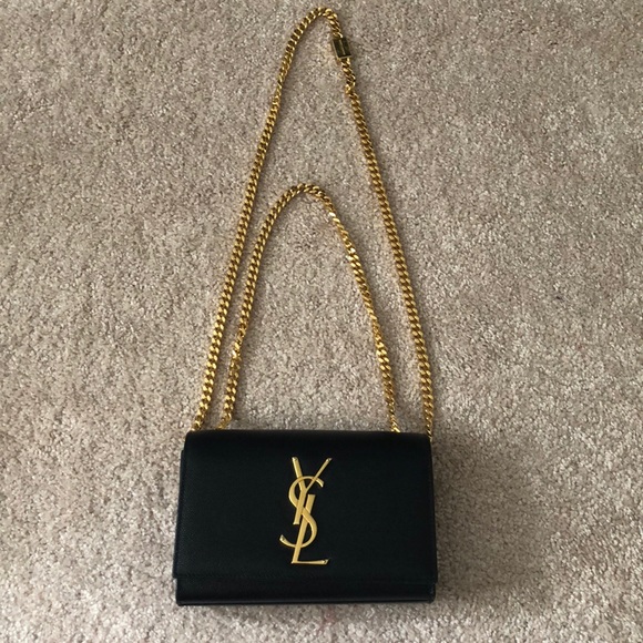 Yves Saint Laurent Bags | Ysl Small Long Chain Clutch Black And .
