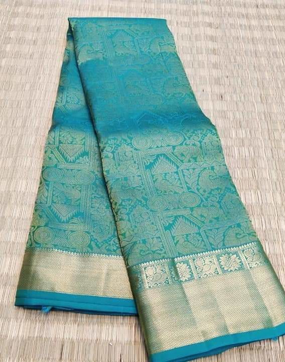 Pure Kanchivaram Silk Saree with silver zari Design - sudhasilks.c