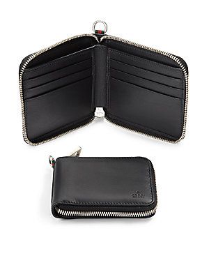 Gucci Leather Zip-Around Wallet | Leather wallet mens, Zip around .