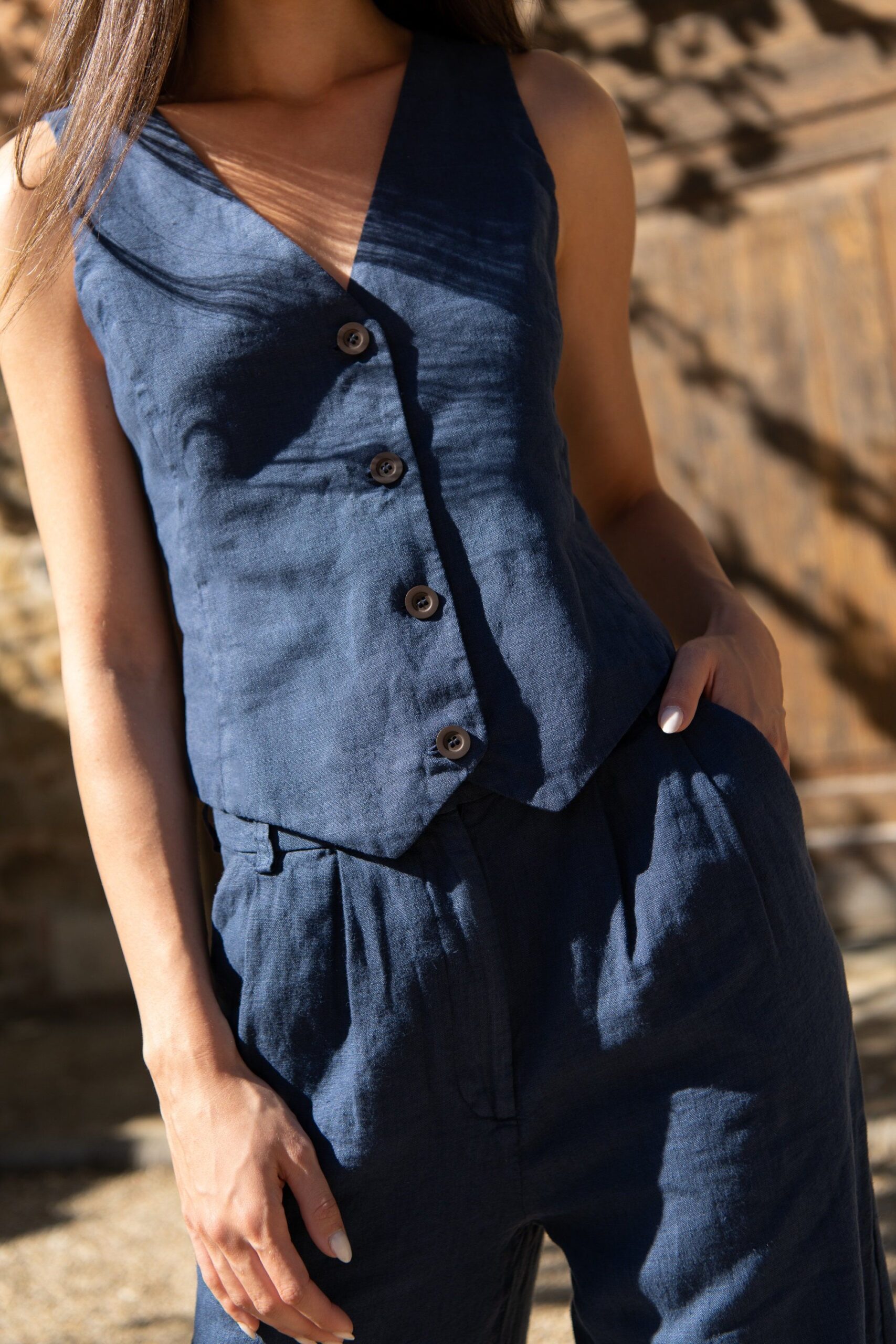 Cool and Casual: Blue Vests for Relaxed Style