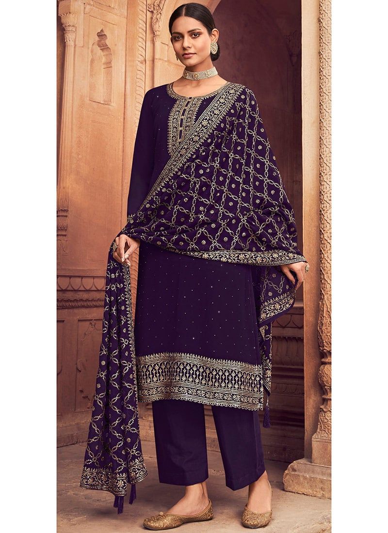 Chic Ethnic Wear: Embracing Purple Salwar Suits for Special Occasions