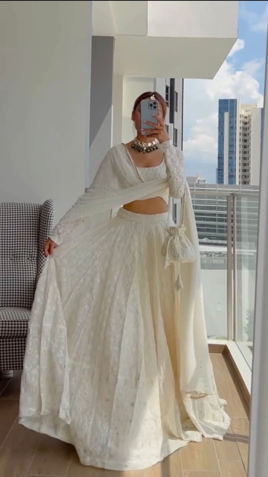 Bridal Elegance: Shine Bright in White Lehenga Choli