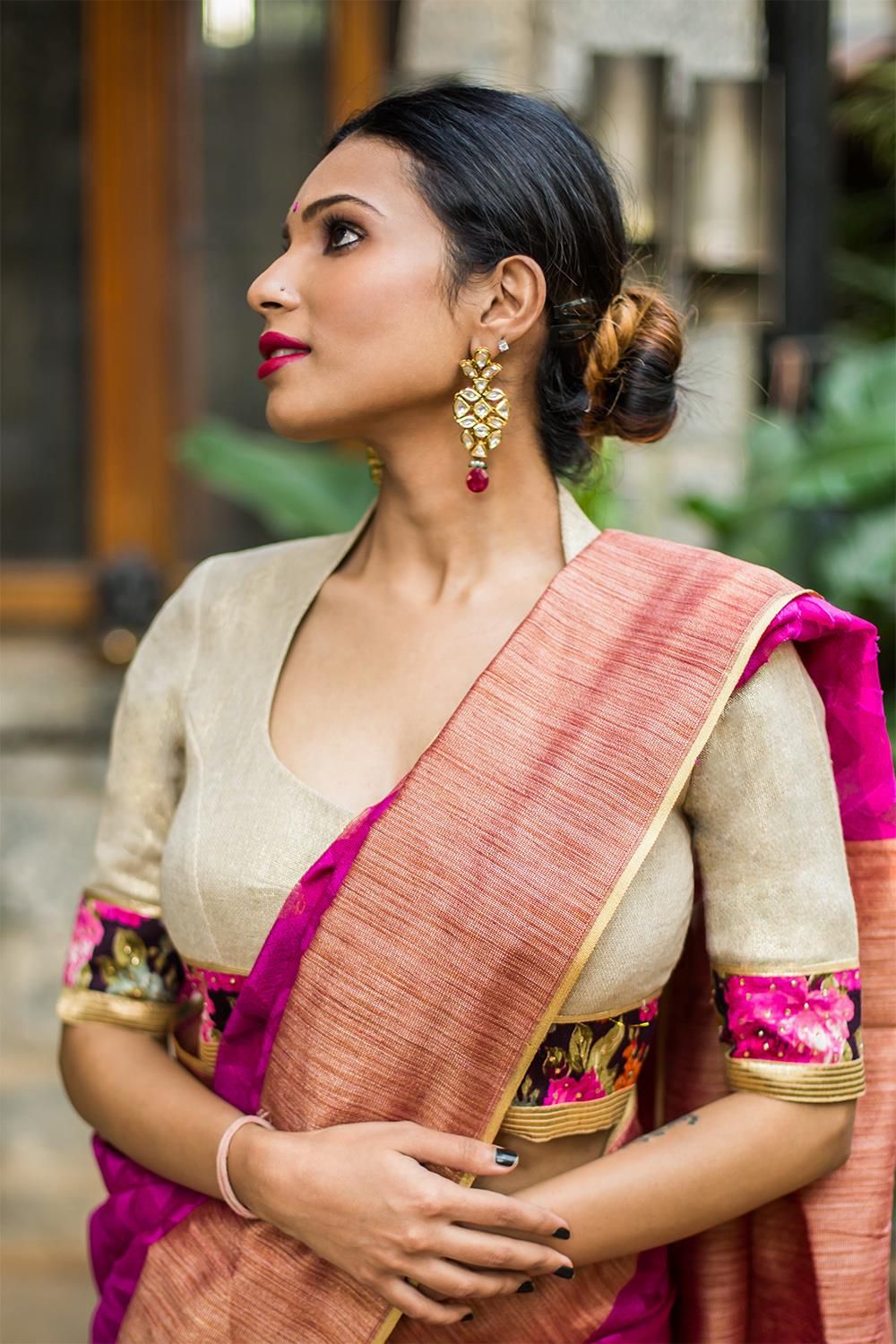 Pot Neck Blouses: Adding Elegance to Traditional Attire