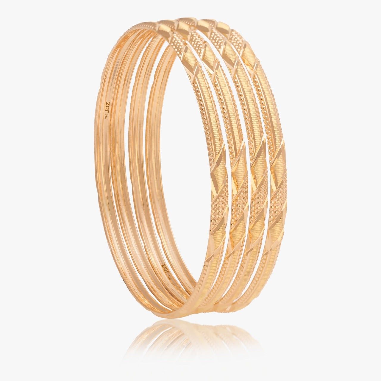 Exquisite 22 Carat Gold Bangles for Traditional Charm