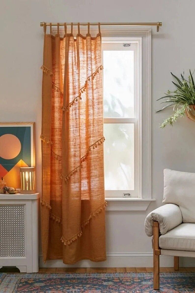 Vibrant Orange Curtains for Statement Style
