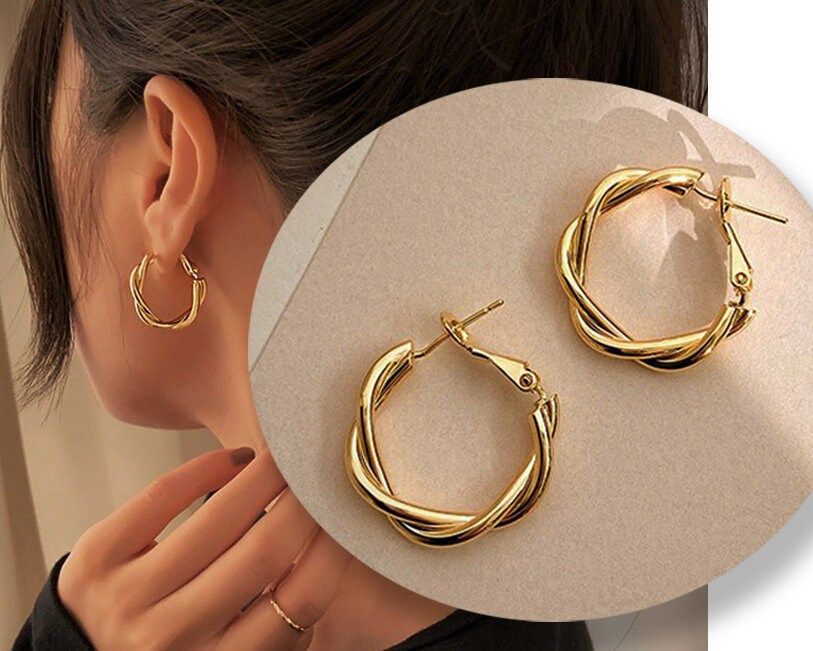 Stylish Gold Earrings Designs for Classic Elegance