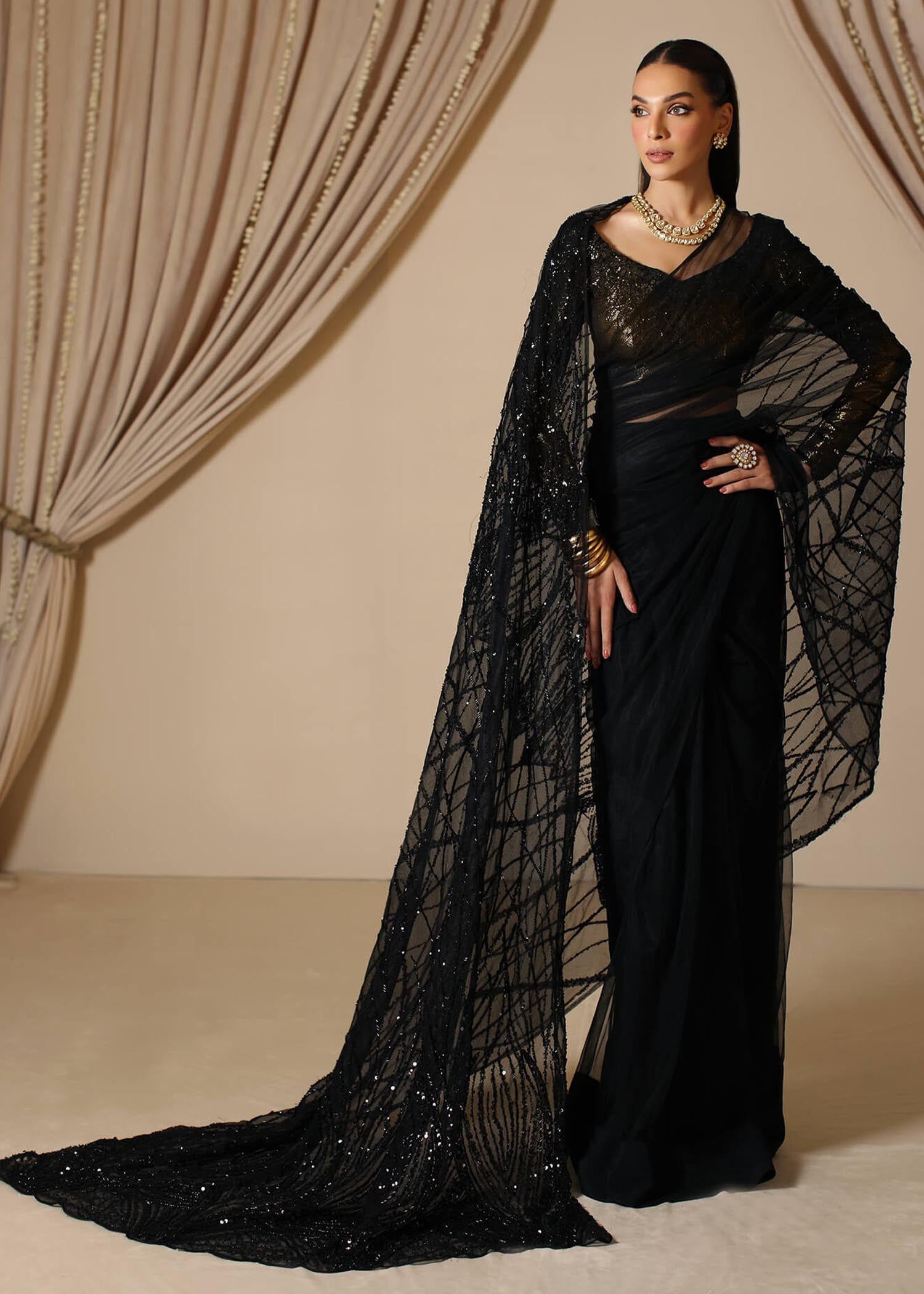 Embrace Tradition with Elegant Black Sarees