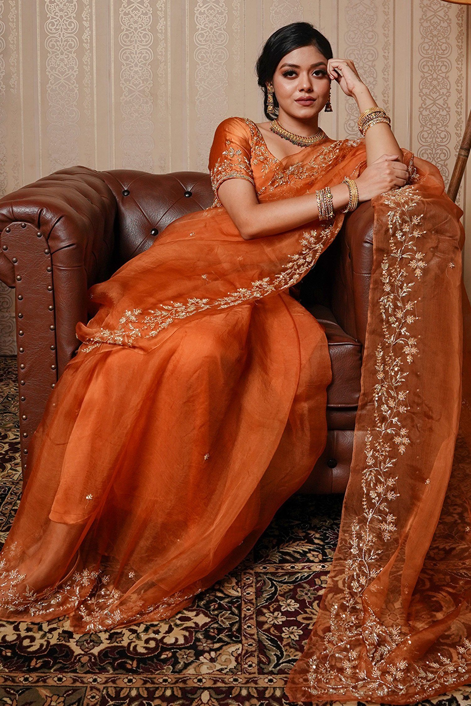 Orange Sarees: Make a Bold Statement with Vibrant Hues