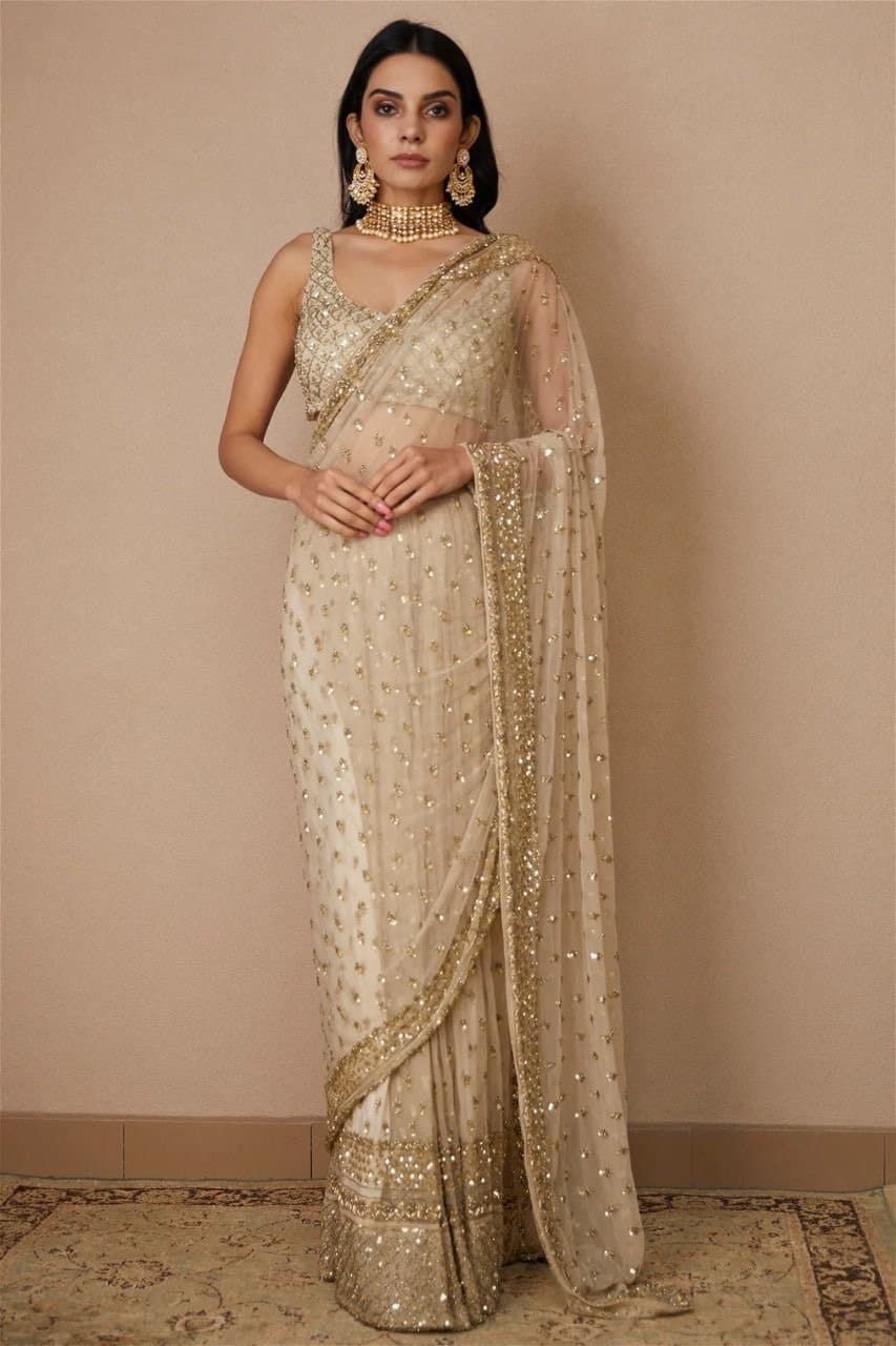 Celebrating Tradition with Heavy Work Sarees: Exquisite Embellishments