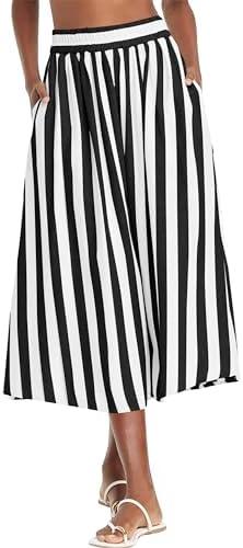 Elegant Women's⁢ Vintage ​Striped Gothic Victorian Skirt