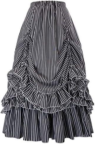 Elegant Women's Vintage⁢ Striped Gothic Victorian ​Skirt