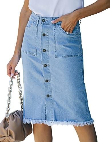 The Ultimate Review: luvamia Women's Button Down Denim Midi Skirt