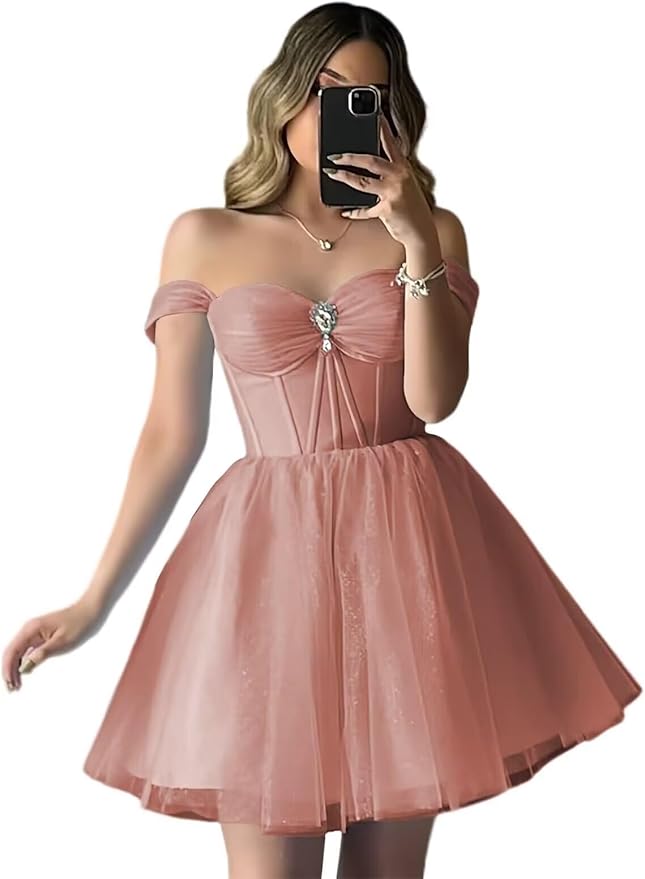 Charming Short Tulle & Lace Homecoming Dresses for Teens 2024