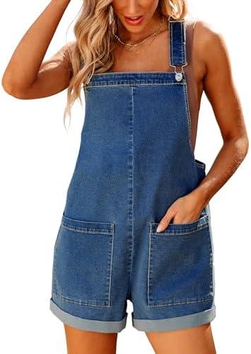 Shop Trendy Women's Jean Overall Shorts for Summer Style!