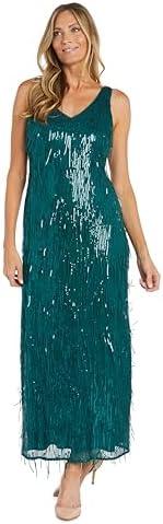 Sparkle in⁤ R&M Richards' Long‍ Sleeveless Fringe Dress!