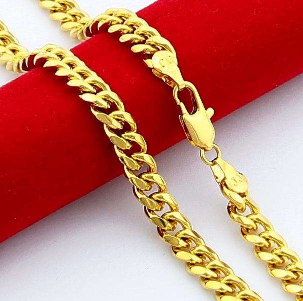 2020 Chains Man Necklaces Jewelry 24K Gold 6.5mm Mens 24K Gold .