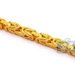 Mens Pure 24K Yellow Gold Solid Byzantine Chain Necklace 4