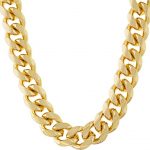 LIFETIME JEWELRY Cuban Link Chain 11MM Round 24K Gold Plated Thick .