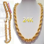 24k Gold-plated Filled Necklace Men's and Women's Necklace Rope .