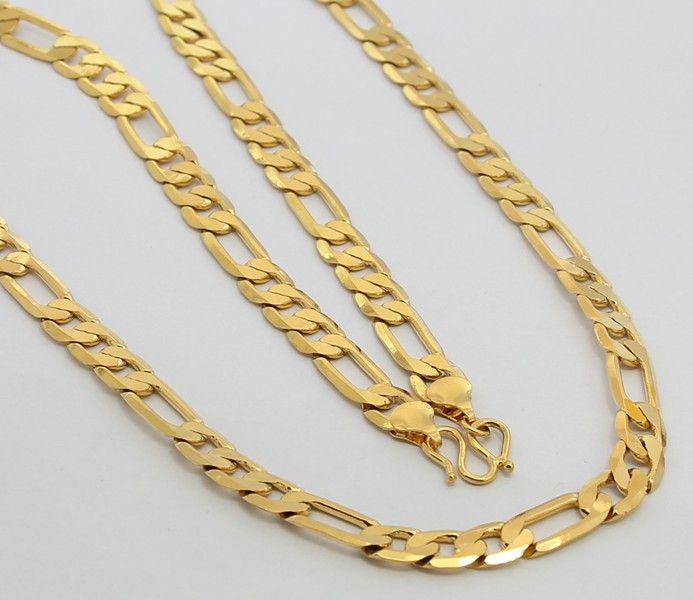 24K Gold Plated chain necklace for men 70CM 8MM | Gold necklace .