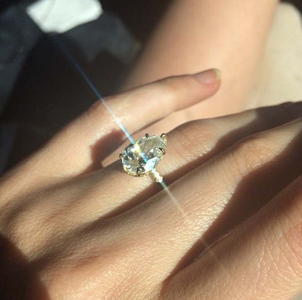Nicole Trunfio's Pear Shaped 3 Carat Diamond Ri