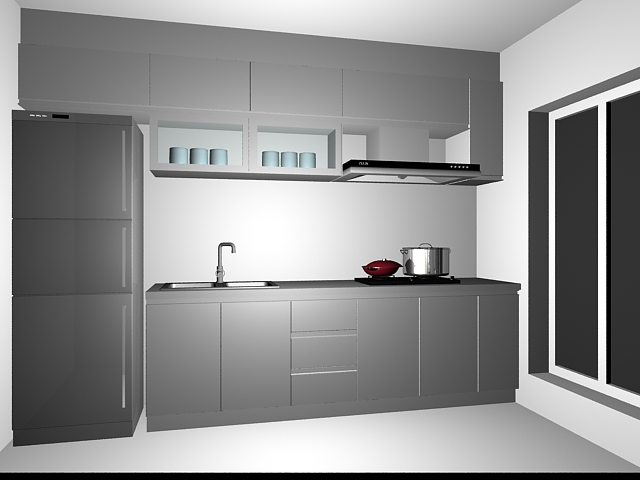 Small kitchen cabinet design 3d model - CadN