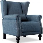 Amazon.com: Top Space Blue Accent Chair Fabric Club Chairs with .