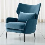 Alex Navy Blue Velvet Accent Chair + Reviews | Crate and Barr