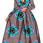 2019 African Dresses for Women Long Sleeve Wax Print Bazin Riche .