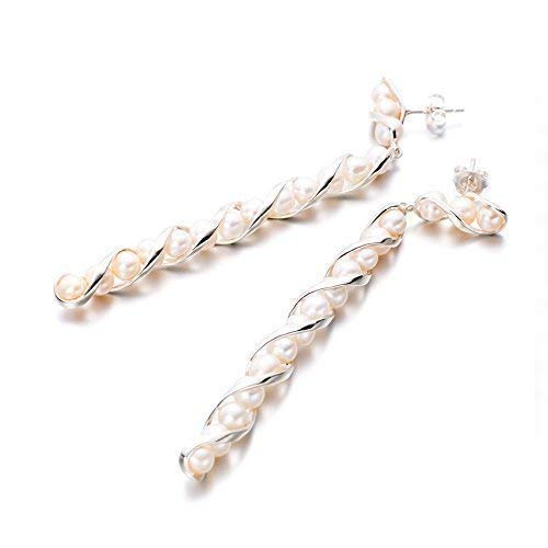 Amazon.com: Long pearl earrings by Majade. Freshwater pearl .