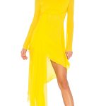 OFF-WHITE Asymmetric Dress in Yellow | REVOL