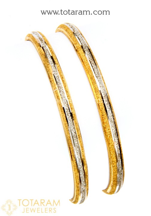 22K Fine Gold Baby Bangles - Set of 2(1 Pair) - 235-B-GBL713 in .
