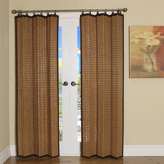 Easy Glide All-Natural Bamboo Ring Top Window Curtain Panels | Bed .
