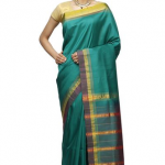 Bottle Green Bangalore Pure Silk Sarees, With Blouse Piece, 6.08 .