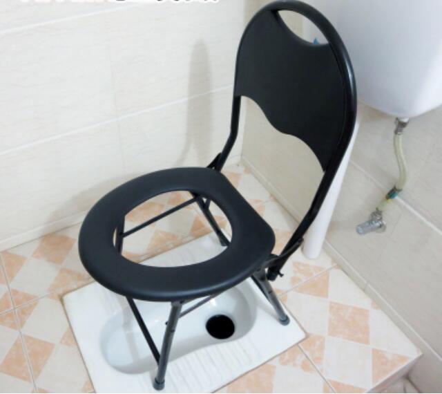 Sitting height 38cm Folding Commode chair pregnant woman Bathroom .