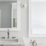 White and Gray Mosaic Bathroom Wall Tiles - Transitional - Bathro