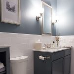 Contemporary Full Bathroom - half wall with tile | Bathroom design .