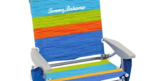Tommy Bahama Striped Aluminum and Fabric 5-Position Lay Flat .