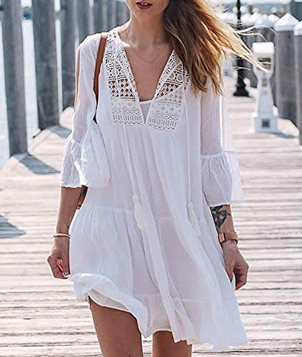 Casual White Beach Dresses - | Flattering summer dresses for 20