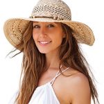 Jogoo Women Sun Beach Hats,Wide Brim Straw Hat,Unique Windproof .