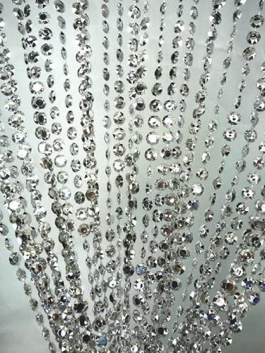 Amazon.com: Silver 3 ft x 6 ft Iridescent Faux Crystal Beaded .